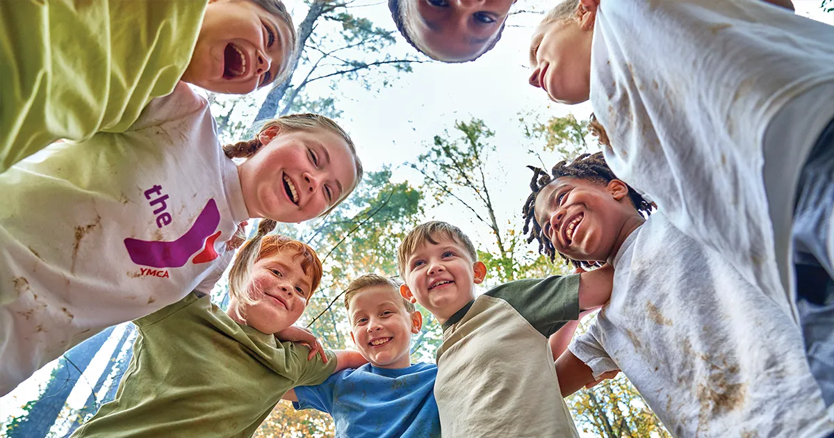 group of kids in a huddle