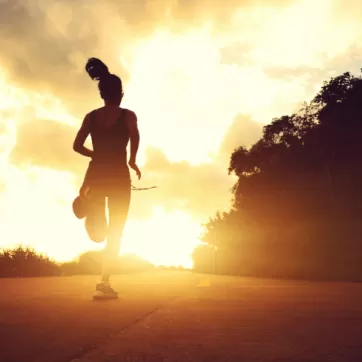 woman running outside